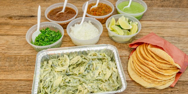 Rajas con Crema Tacos Tray