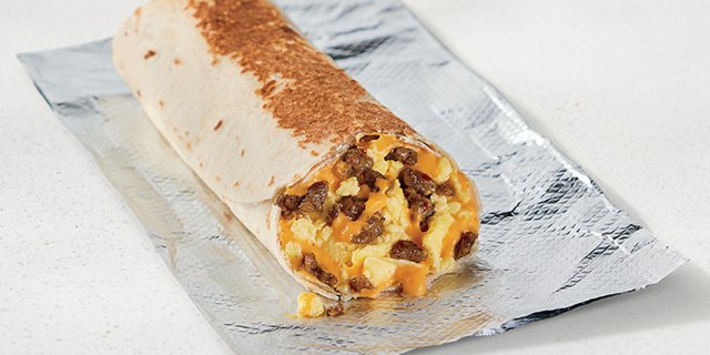 Sausage Cheesy Toasted Breakfast Burrito