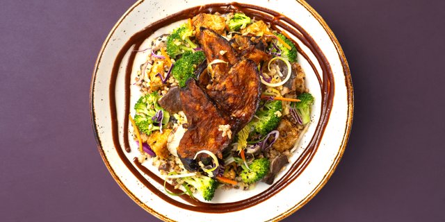 Miso Eggplant & Crispy Rice Bowl