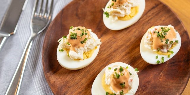 Crabby Deviled Eggs