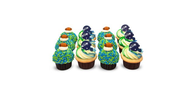 12-Seahawks Cupcakes
