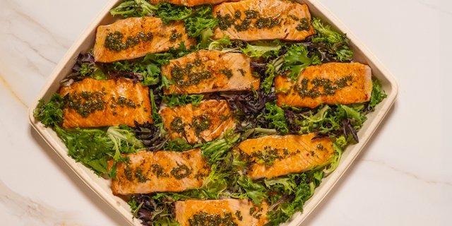 Roasted Chimichurri Salmon Platter