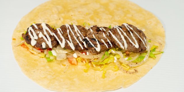 Homemade Grilled Kofte Kebab Wrap