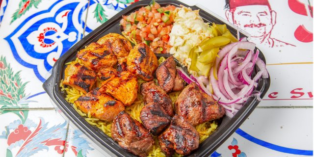 Mix Kebab Rice & Salad