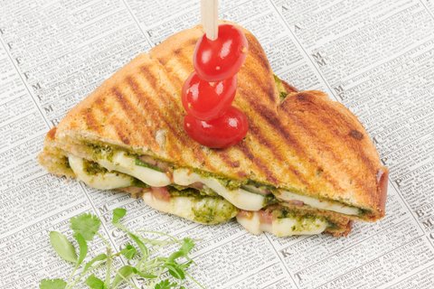 Individual Pesto Caprese Breakfast Sandwich