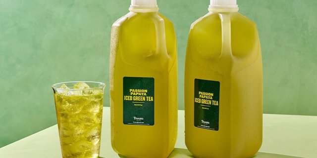 Passion Papaya Iced Green Tea - Naturally Flavored - Two Half Gallons
