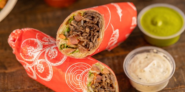 Beef Doner Kebab (Gyro) Wraps Tray