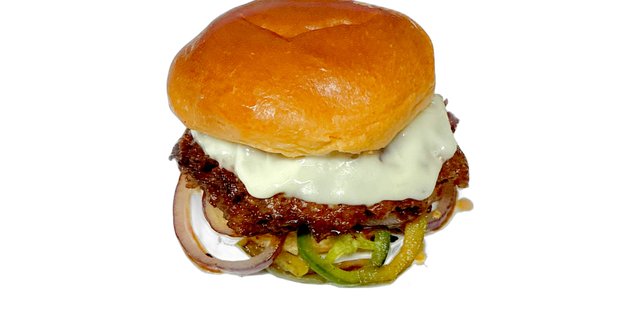 RAS Spicy Indo-Philly Cheesesteak Burger