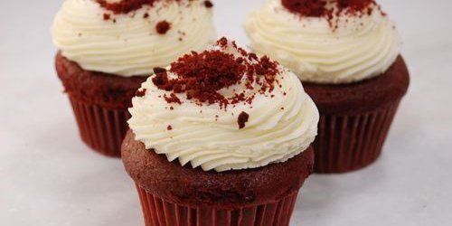 Red Velvet Sponge Cupcakes With Cream Cheese Icing And Red Velvet Crumbs