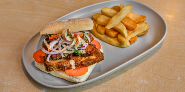 Pan con Chicharron Sandwich