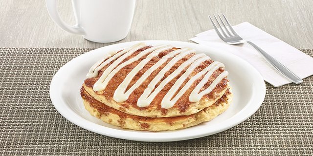 Stack of Cinnamon Roll Pancakes