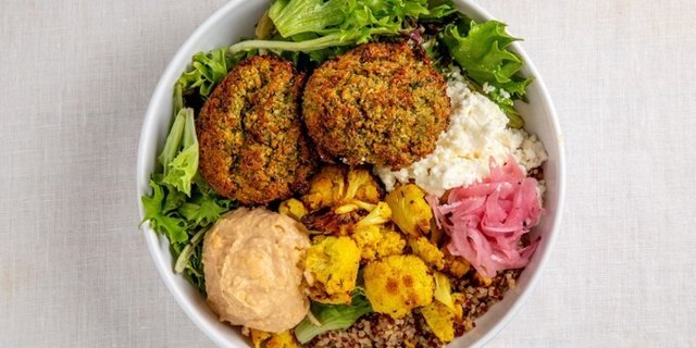Baked Falafel & White Bean Hummus Bowl