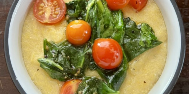 Goat Cheese Polenta & Roasted Tomatoes
