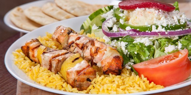 Salmon Souvlaki