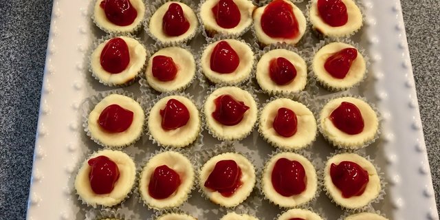 Bite-Size Cherry Cheesecakes
