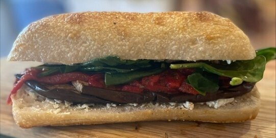 Roasted Veggie Goat Cheese Sandwich