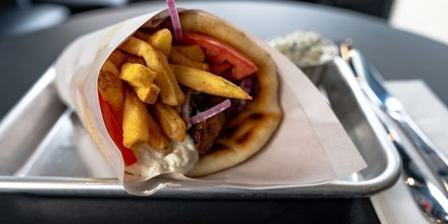 Pork Souvlaki Pita Wrap
