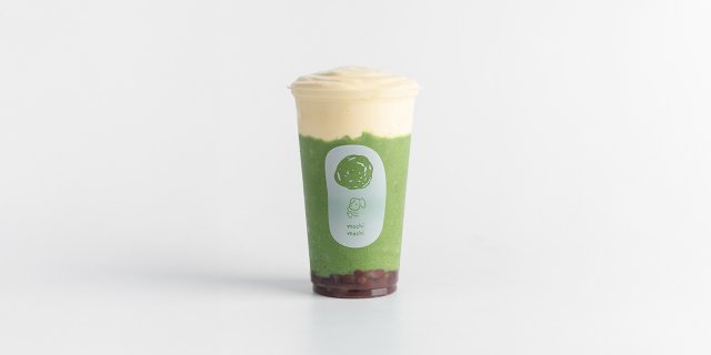 Matcha Latte w/ Creme Brulee & Adzuki Bean