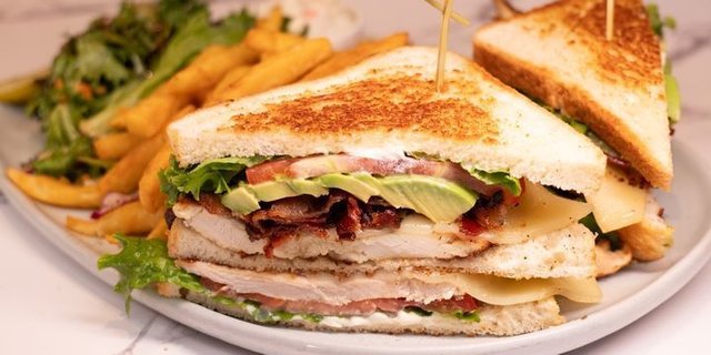 Grilled Chicken & Avocado Triple-Decker Sandwich