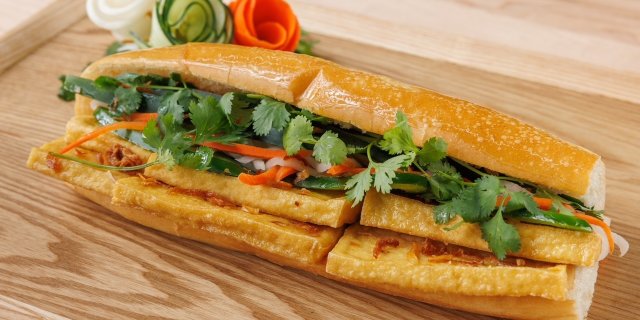 Curry Tofu Banh Mi Sandwich