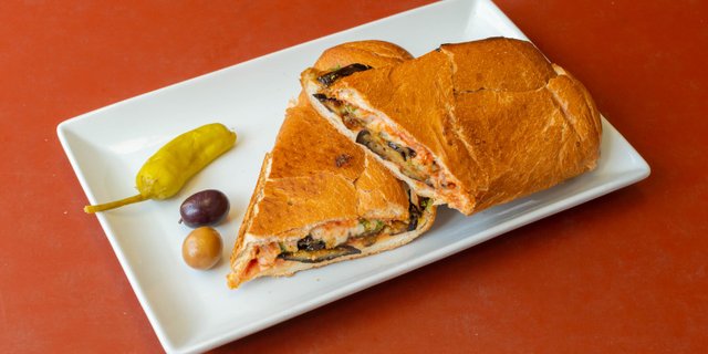 Eggplant Parmigiana Sandwich