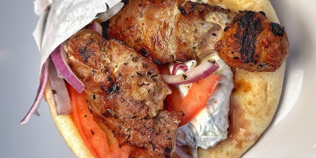 Pork Souvlaki Pita Sandwich