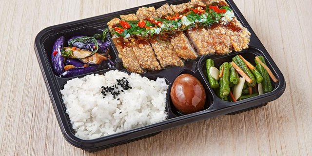 Five Flavor Boneless Pork Chop Bento Box