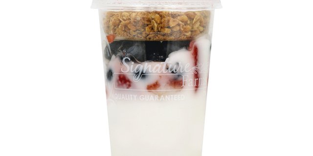 Strawberry Yogurt Parfait w/ Strawberries & Blueberries