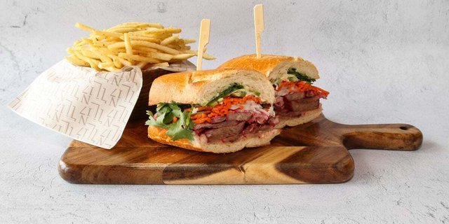 Dad's Famous Char Siu Banh Mi Sandwich