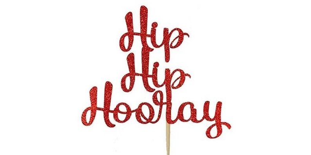 Hip Hip Hooray Cake Topper