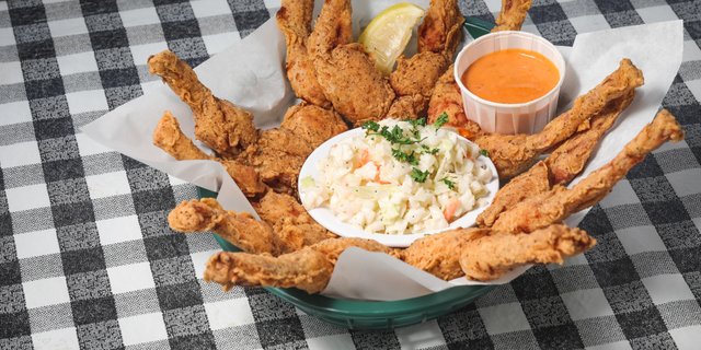 Crispy Frog Legs & Coleslaw