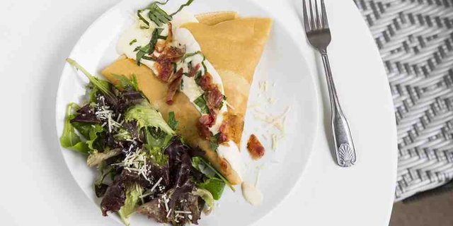 Gluten-Free Chicken Carbonara Crepe