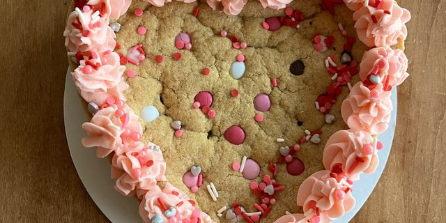 Double Layer Heart Cookie Cake