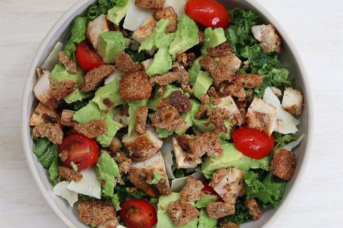 Individual Kale Chicken Caesar Salad
