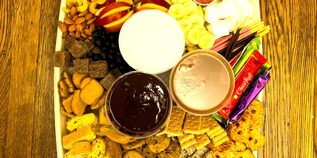 Chocolate Ganache & Caramel Fondue Platter