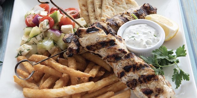 Chicken Souvlaki Sticks Platter