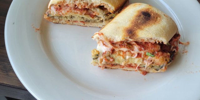 Eggplant Parmigiana Sandwich