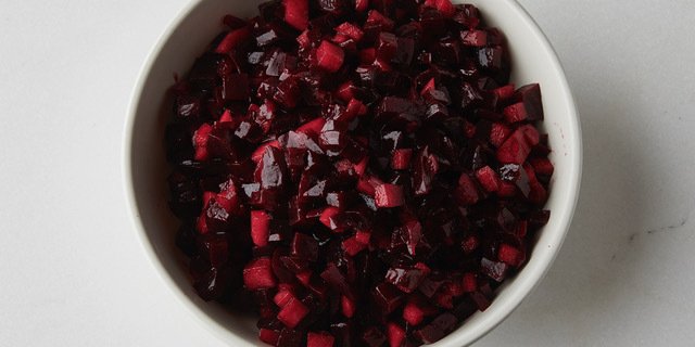 Julienne of Beets, Apples & Onions Salad