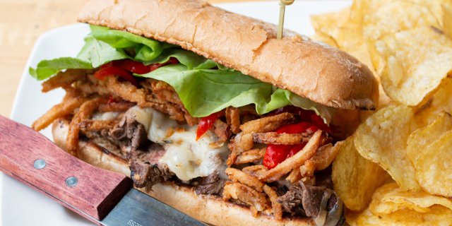 Steak Cheesy Ciabatta Sandwich