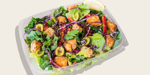 Kale Carmela Salad W/ Salmon