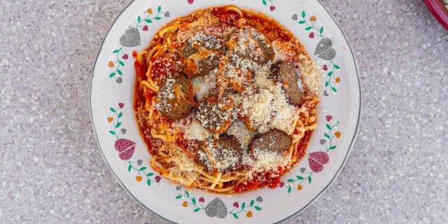 Baked Spaghetti w/ Meatballs