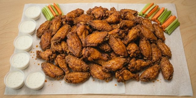 100 Bone-In Buffalo Chicken Wings