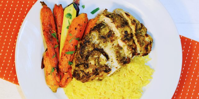 Greek Chicken w/ Saffron Rice