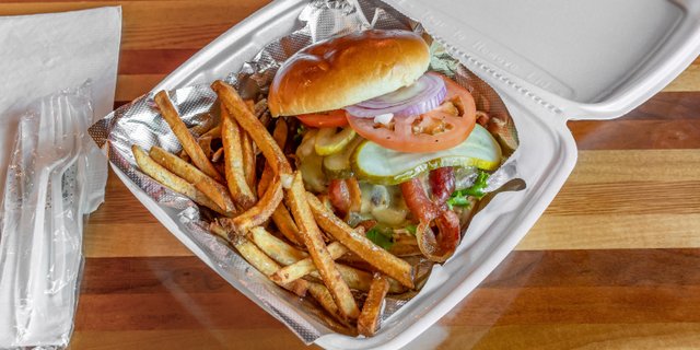 Half-Pound Bacon Cheeseburger & Fries Boxed Lunch