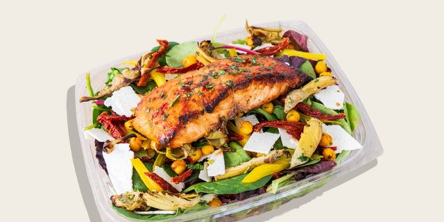 Spring Salad w/ Honey-Chili Salmon