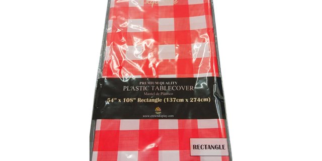 54" x 108" Red Squares Tablecover
