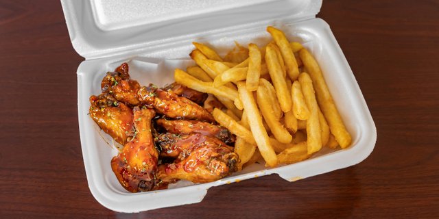 Wings W/ (2) Sides & Bread.