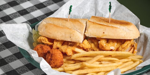 Fried Catfish Poor Boy Sandwich