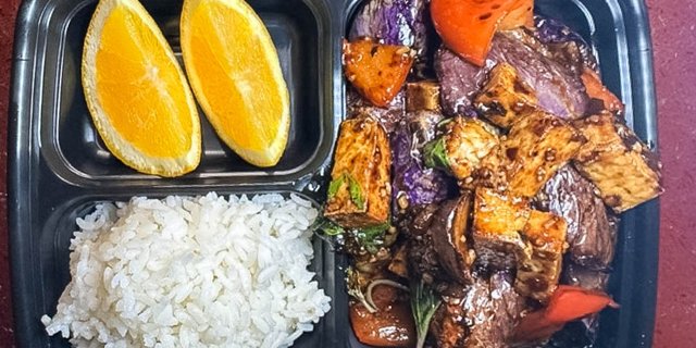 Spicy Eggplant w/ Fried Tofu Boxed Lunch