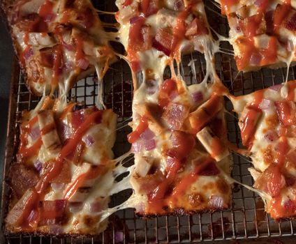 Buffalo Ranch Chicken Deep Dish Pizza